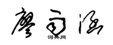 朱锡荣廖雨涵草书个性签名怎么写