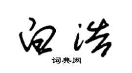 朱锡荣白浩草书个性签名怎么写