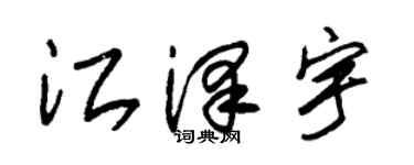 朱锡荣江泽宇草书个性签名怎么写