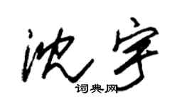 朱锡荣沈宇草书个性签名怎么写