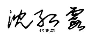 朱锡荣沈红霞草书个性签名怎么写