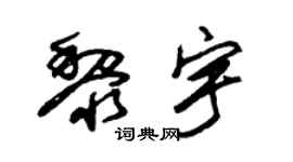 朱锡荣黎宇草书个性签名怎么写