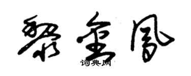 朱锡荣黎金凤草书个性签名怎么写