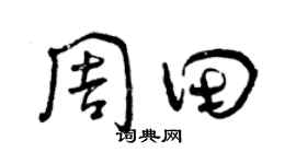 曾庆福周田草书个性签名怎么写