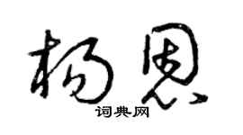 曾庆福杨恩草书个性签名怎么写