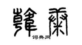 曾庆福韩康篆书个性签名怎么写