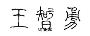 陈声远王智勇篆书个性签名怎么写