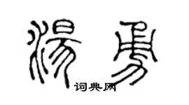 陈声远汤勇篆书个性签名怎么写