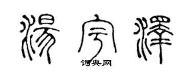 陈声远汤宇泽篆书个性签名怎么写