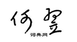 梁锦英何翌草书个性签名怎么写