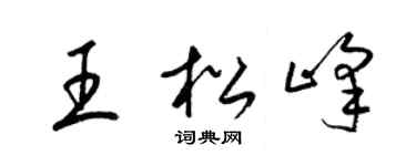 梁锦英王松峰草书个性签名怎么写