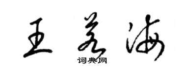 梁锦英王若海草书个性签名怎么写