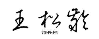 梁锦英王松龄草书个性签名怎么写