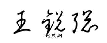 梁锦英王锐聪草书个性签名怎么写