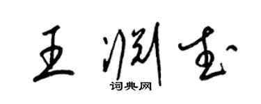 梁锦英王渊武草书个性签名怎么写