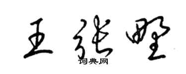 梁锦英王张野草书个性签名怎么写