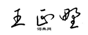 梁锦英王正野草书个性签名怎么写