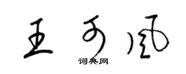 梁锦英王可风草书个性签名怎么写