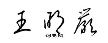 梁锦英王明严草书个性签名怎么写