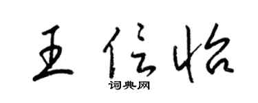 梁锦英王信怡草书个性签名怎么写