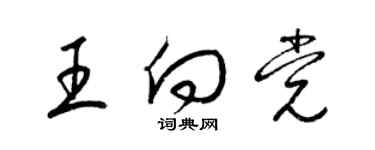 梁锦英王向党草书个性签名怎么写