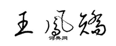 梁锦英王凤矫草书个性签名怎么写