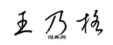 梁锦英王乃格草书个性签名怎么写