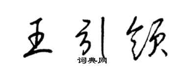 梁锦英王引领草书个性签名怎么写