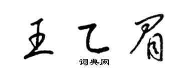 梁锦英王乙眉草书个性签名怎么写