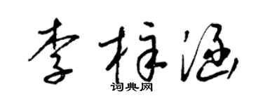 梁锦英李梓涵草书个性签名怎么写