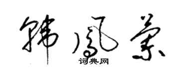 梁锦英韩凤兰草书个性签名怎么写