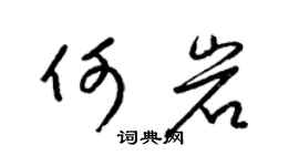 梁锦英何岩草书个性签名怎么写