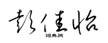 梁锦英彭佳怡草书个性签名怎么写