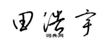 梁锦英田浩宇草书个性签名怎么写