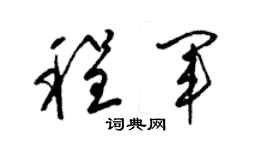 梁锦英程军草书个性签名怎么写