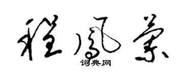 梁锦英程凤兰草书个性签名怎么写