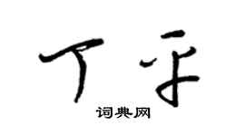 梁锦英丁平草书个性签名怎么写