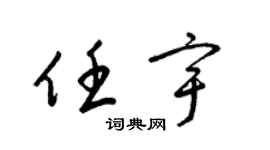 梁锦英任宇草书个性签名怎么写