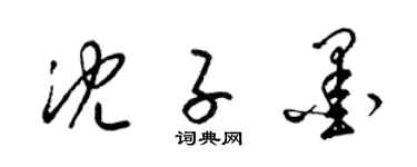 梁锦英沈子墨草书个性签名怎么写