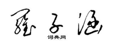 梁锦英罗子涵草书个性签名怎么写