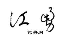 梁锦英江勇草书个性签名怎么写