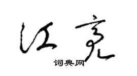 梁锦英江亮草书个性签名怎么写