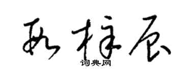 梁锦英段梓辰草书个性签名怎么写