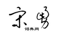 梁锦英宋勇草书个性签名怎么写