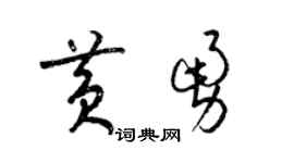 梁锦英黄勇草书个性签名怎么写