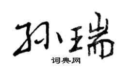 曾庆福孙瑞行书个性签名怎么写