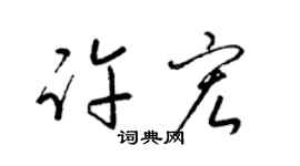 梁锦英许宏草书个性签名怎么写