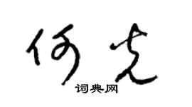 梁锦英何光草书个性签名怎么写