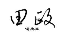 梁锦英田政草书个性签名怎么写