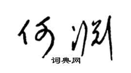 梁锦英何渊草书个性签名怎么写